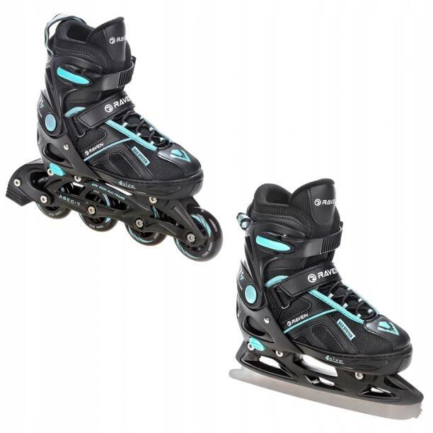 Patine Raven Pulse, Negru/Cyan
