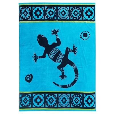 Telo Mare XL in spugna jacquard blu 140x180 400g/m² - Guadalmar