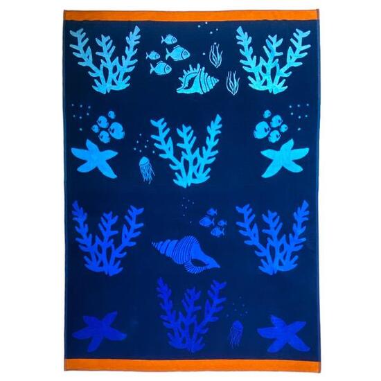 Serviette de plage XL éponge velours Jacquard - Algas - 140x180cm - 400g/m²