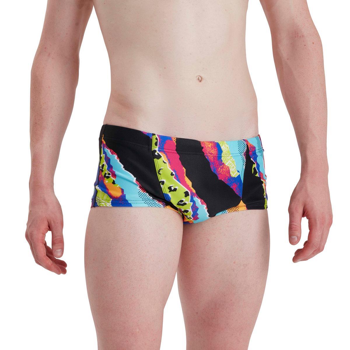 Speedo Men's Rip It Up 17cm Brief - Black/ Lime 3/5