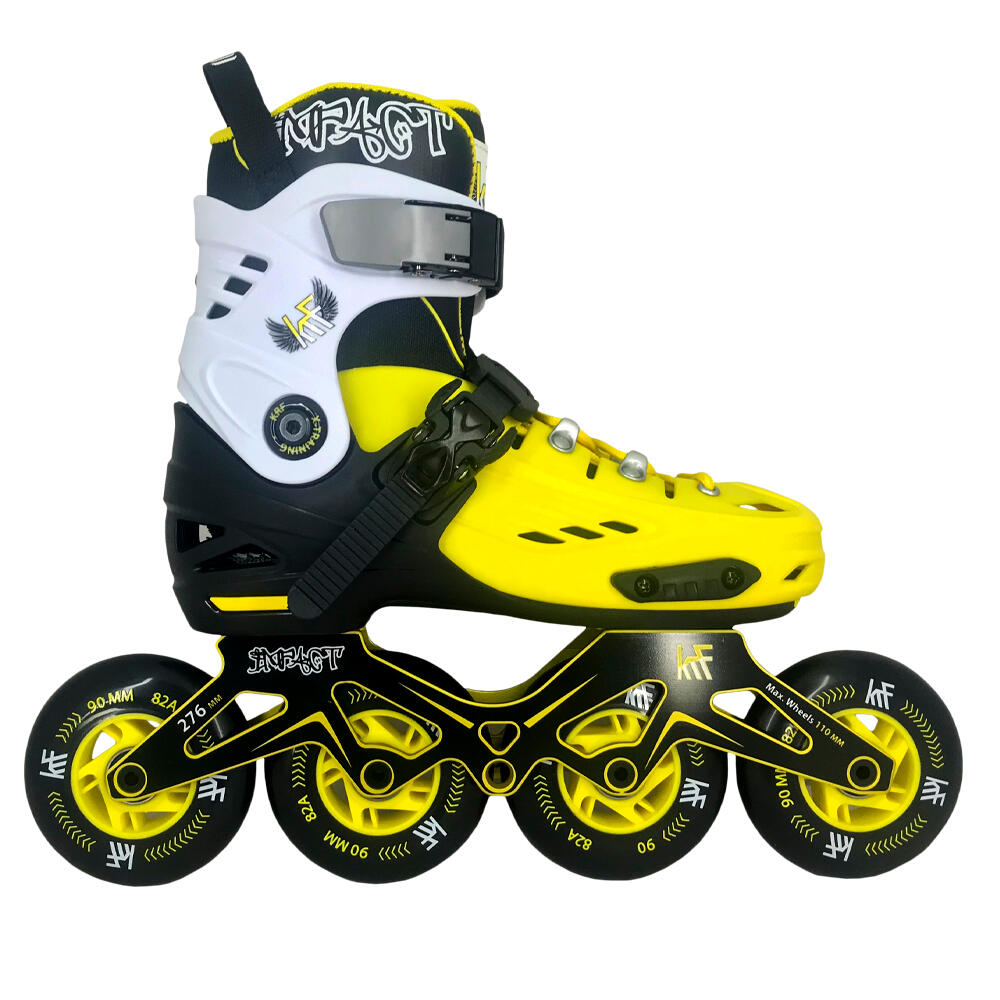 Patin 4 Ruedas de 90 mm Freeskate Krf Impact  Amarillo 5/6
