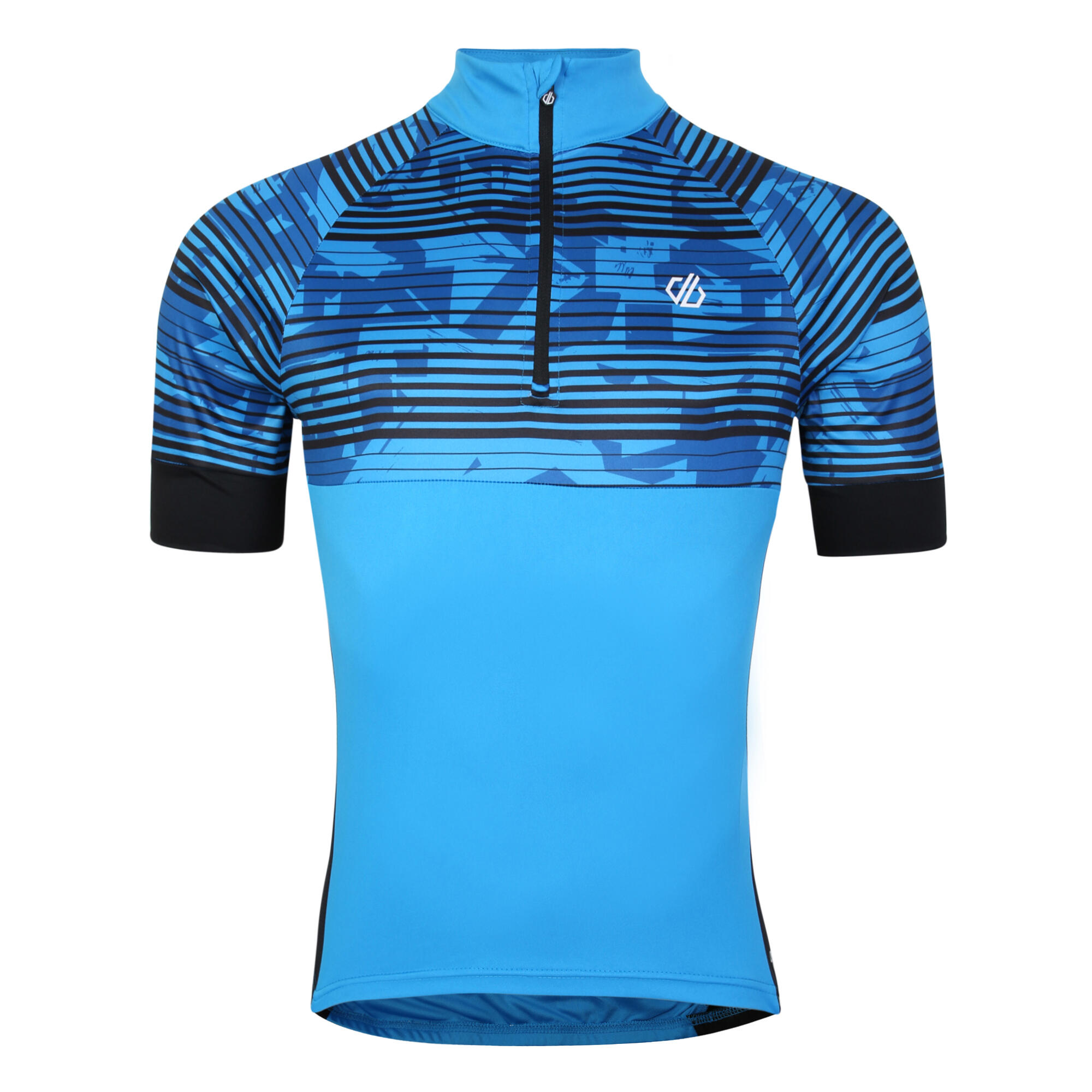 Stay The CourseII Men's Cycling 1/2 Zip Short Sleeve T-Shirt - Teton Blue 1/7