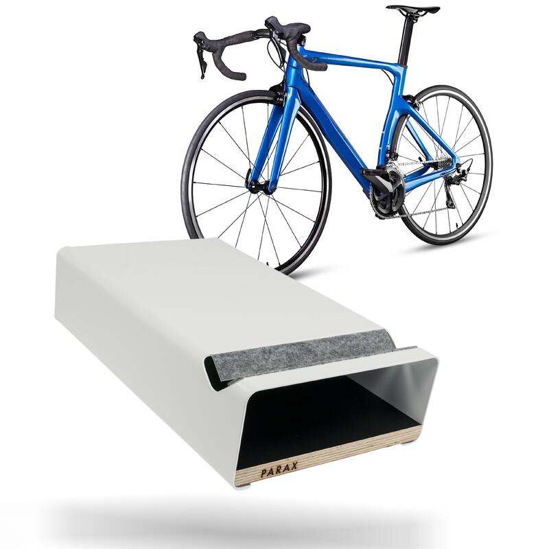 Supporto da parete per bici - legno e alluminio - scaffale - bianco - S-RACK