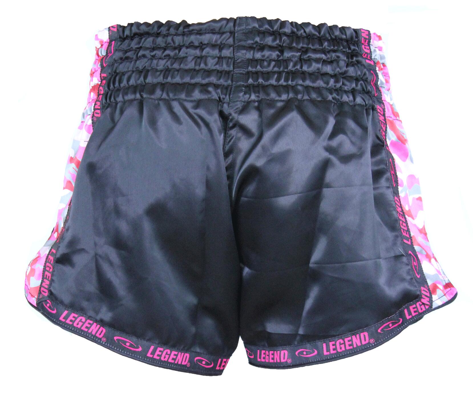 Kickboks Broekje Meisjes/Dames Camo Roze Satijn 4/5
