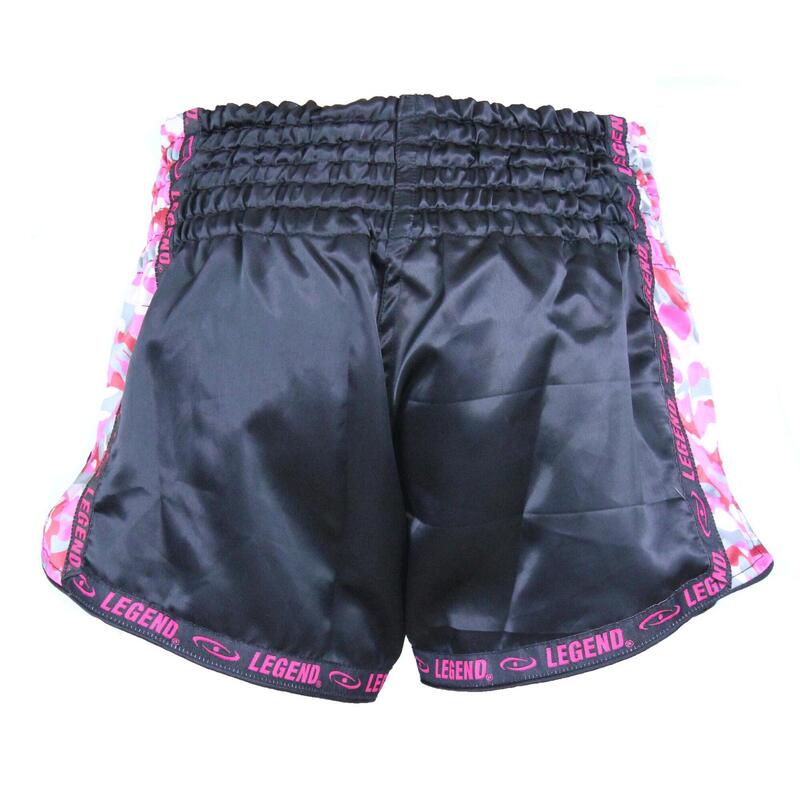 Kickboks Broekje Meisjes/Dames Camo Roze Satijn