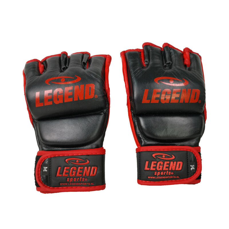 Bokszak / MMA Handschoenen Heren/Dames Zwart-Rood Leer - Maten: XS