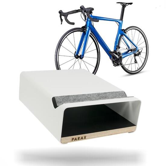 Supporto da parete per bici - legno e alluminio - scaffale - bianco - S-RACK