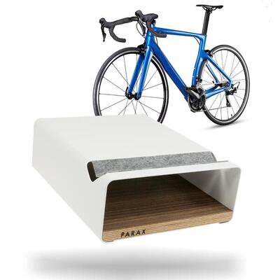 Supporto da parete per bici - legno e alluminio - scaffale - bianco - S-RACK
