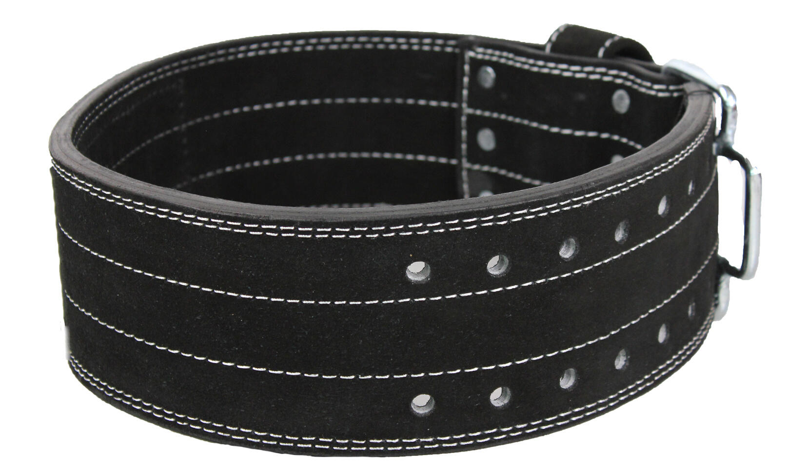 PowerLifting Belt Heren/Dames Zwart Suede Leer 4/5