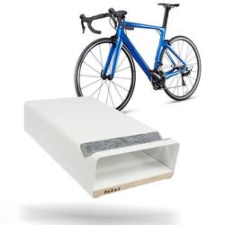 Supporto da parete per bici - legno e alluminio - scaffale - bianco - S-RACK