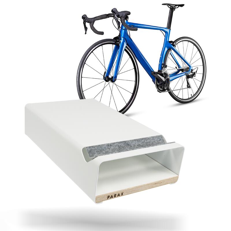Supporto da parete per bici - legno e alluminio - scaffale - bianco - S-RACK