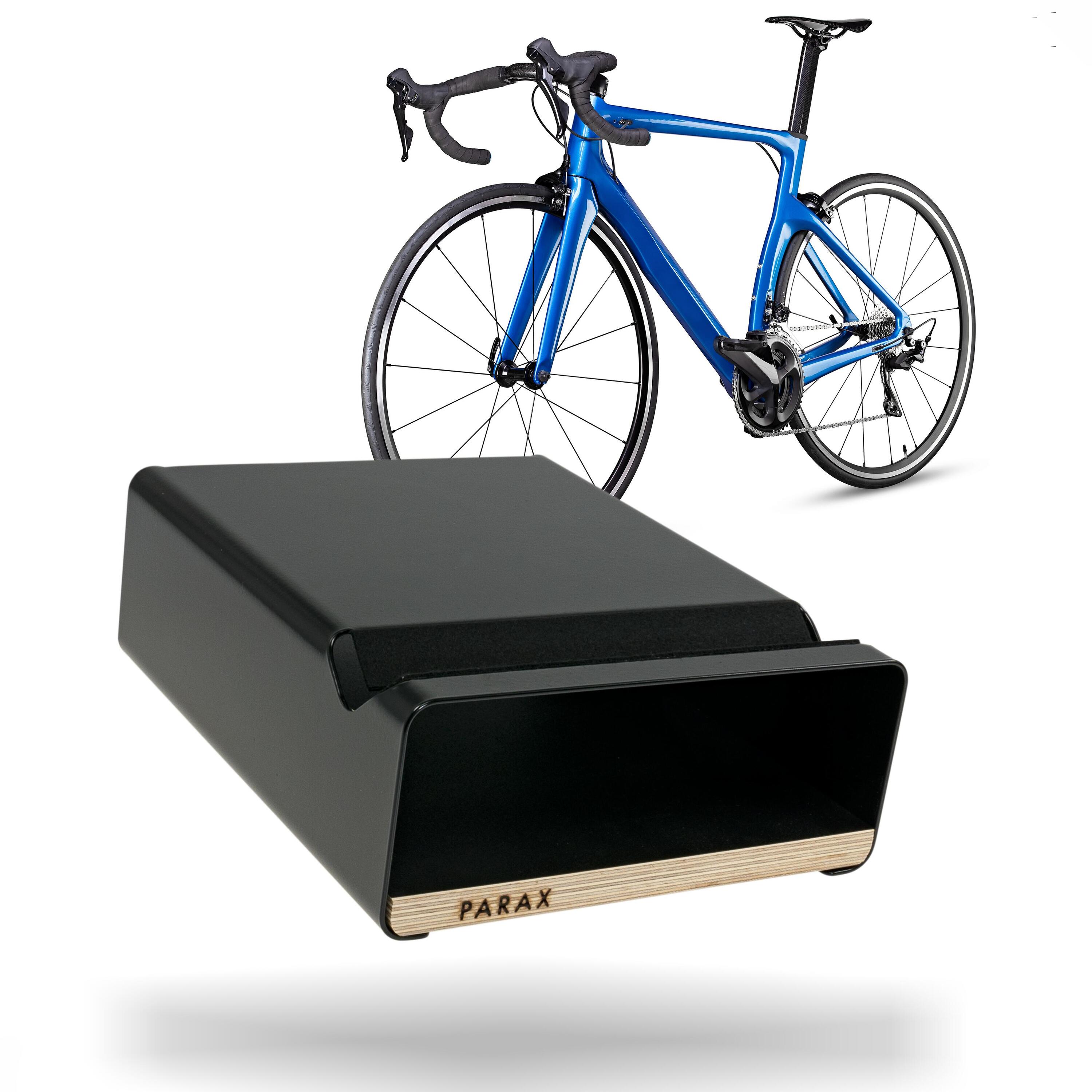 PARAX Fiets wandhouder - hout en aluminium - plank - zwart - S-RACK