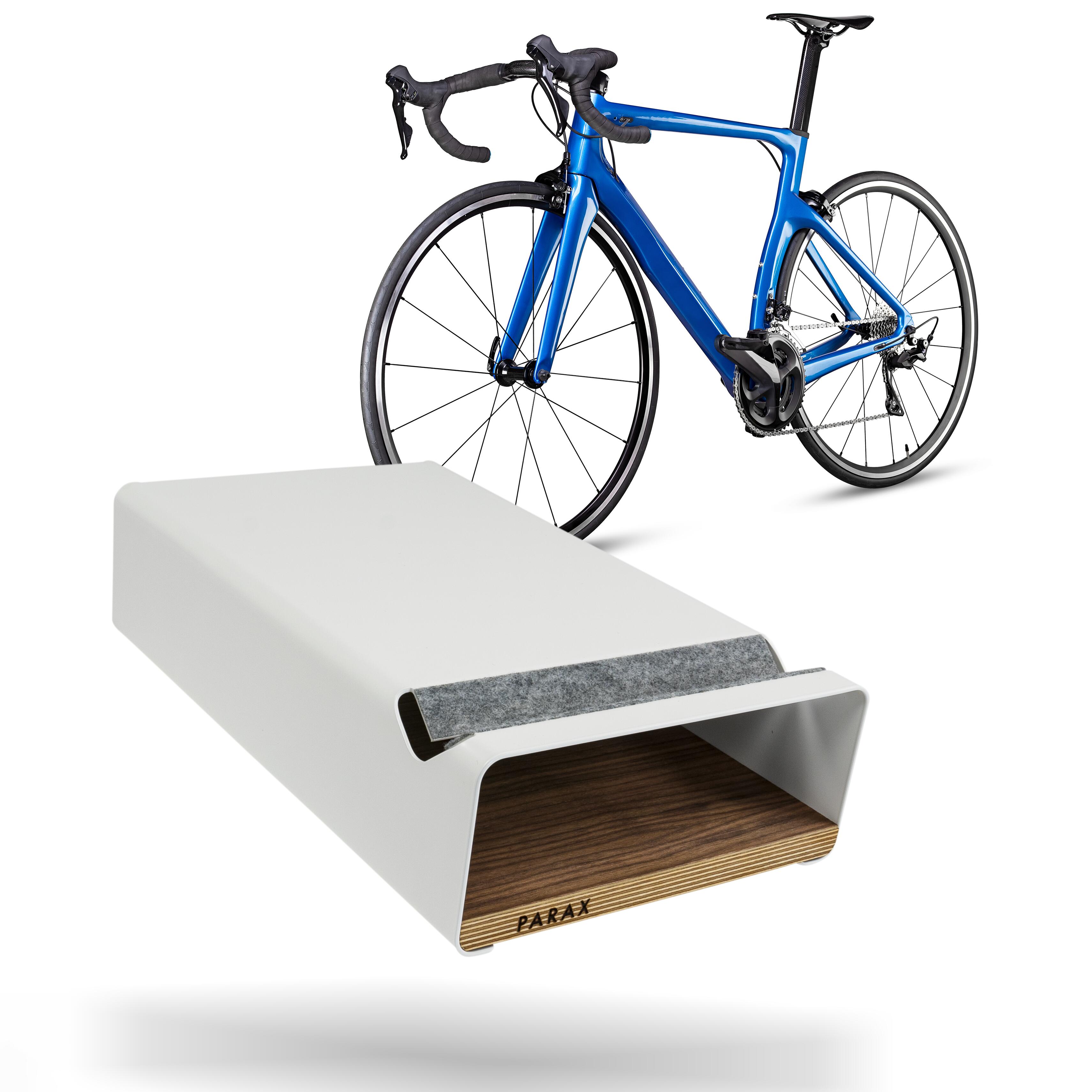 Portabici a parete - legno e alluminio - ripiano - bianco - S-RACK