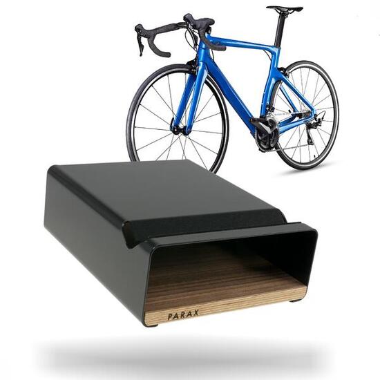 Supporto da parete per bici - legno e alluminio - scaffale - nero - S-RACK