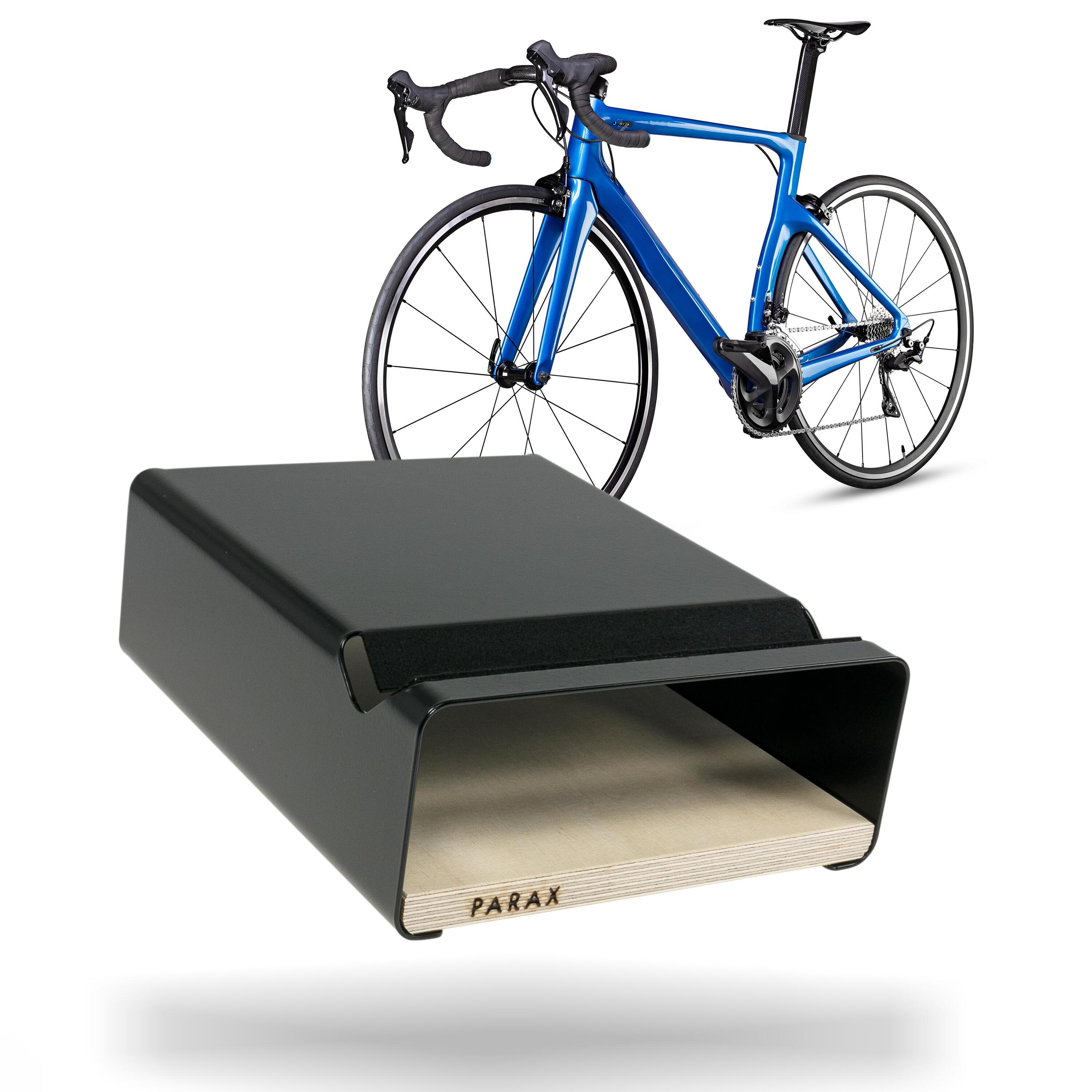 PARAX Supporto da parete per bici - legno e alluminio - scaffale - nero - S-RACK