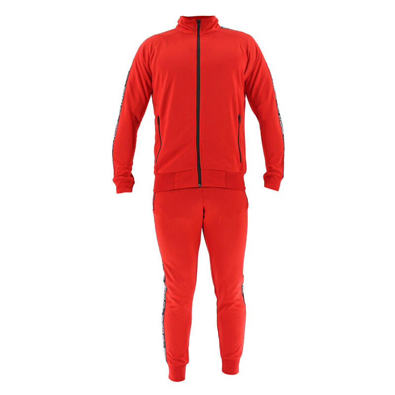 Trainingspak Kids/Volwassenen Rood Slimfit Polyester Fitness en Hardlopen