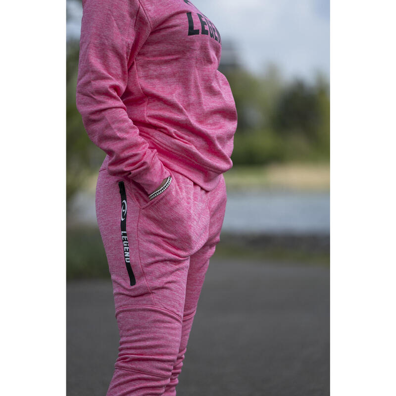 Joggingpak met Sweater Meisjes/Dames Roze SlimFit Polyester Fitness en Hardlopen