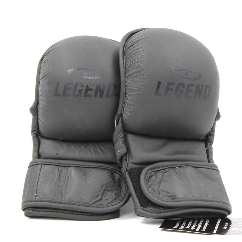 LegendPadding Bokszak en MMA Handschoenen Heren/Dames Zwart Leer - Maat: L