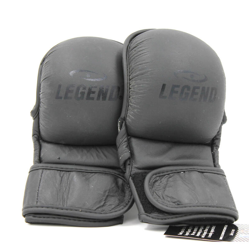 LegendPadding Bokszak en MMA Handschoenen Heren/Dames Zwart Leer - Maat: S