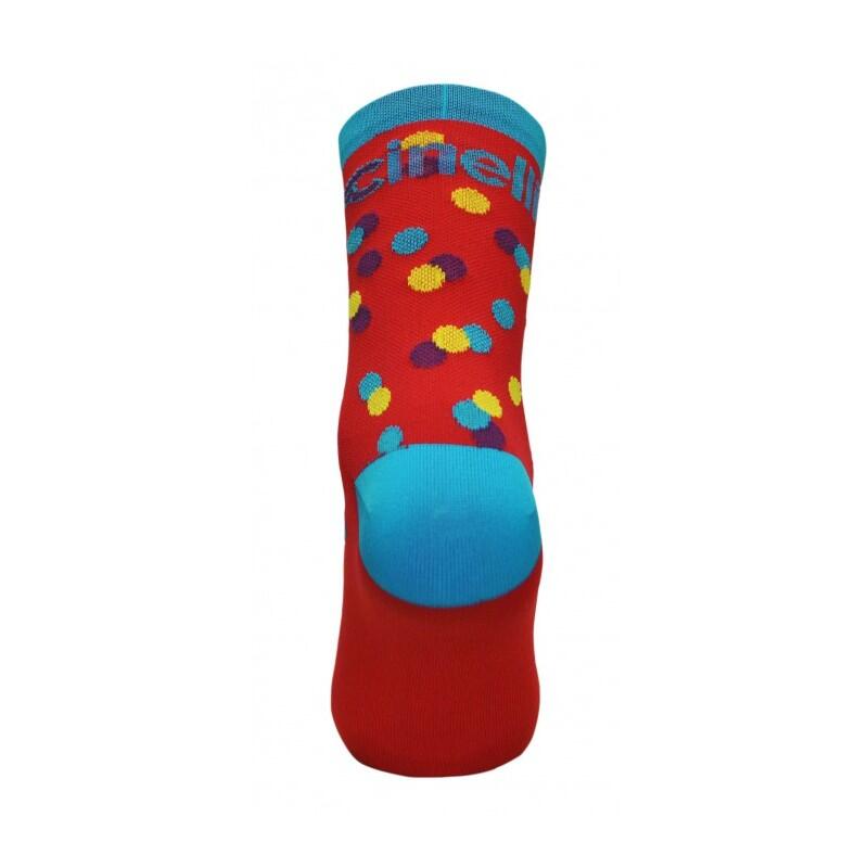 Calcetines de ciclismo Cinelli Caleido Dots Rojo lunares