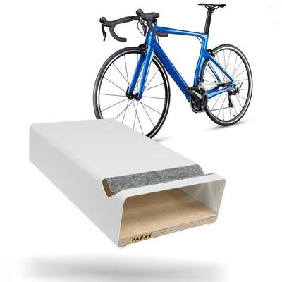 Supporto da parete per bici - legno e alluminio - scaffale - bianco - S-RACK