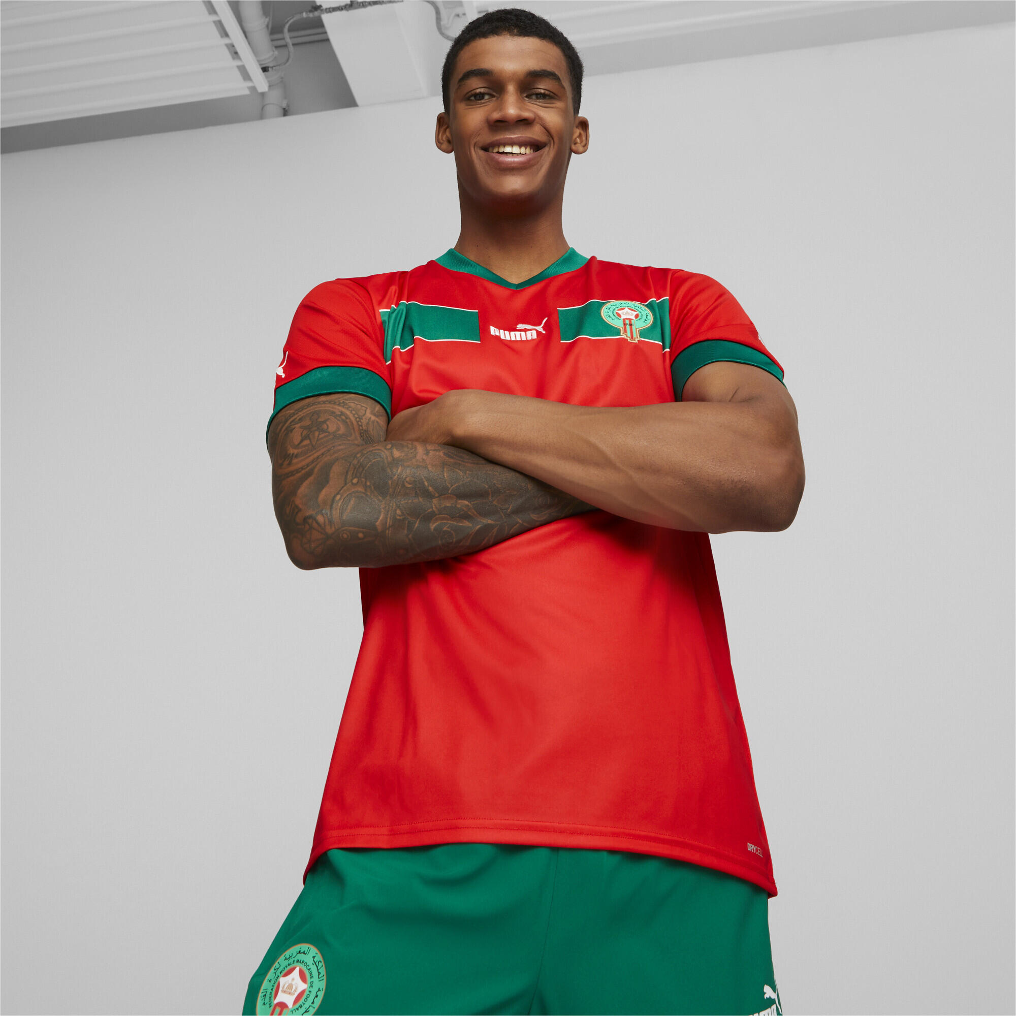 Marokko replica 22/23-thuisshirt voor heren PUMA Red Power Green 2/6