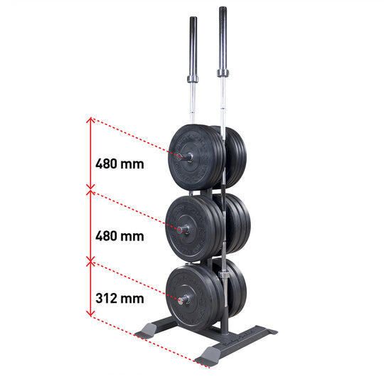 Porte-disque et barre olympique GWT56 pour fitness et musculation 2/3