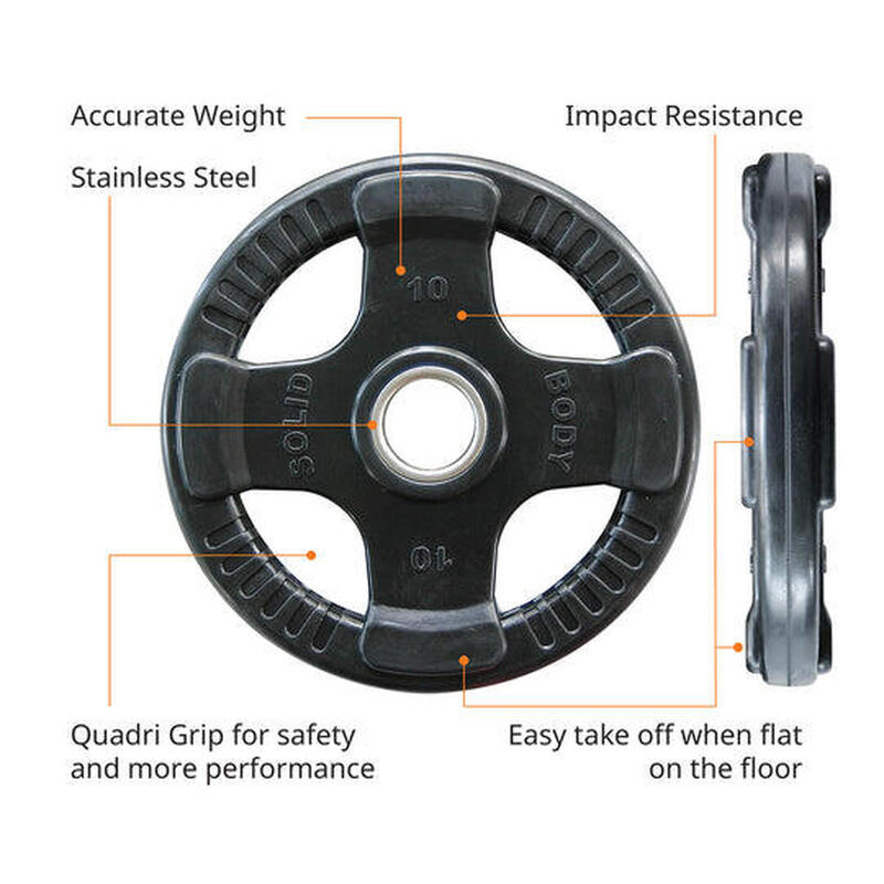 Disques oly en caoutchouc ORTK10 pour fitness et musculation