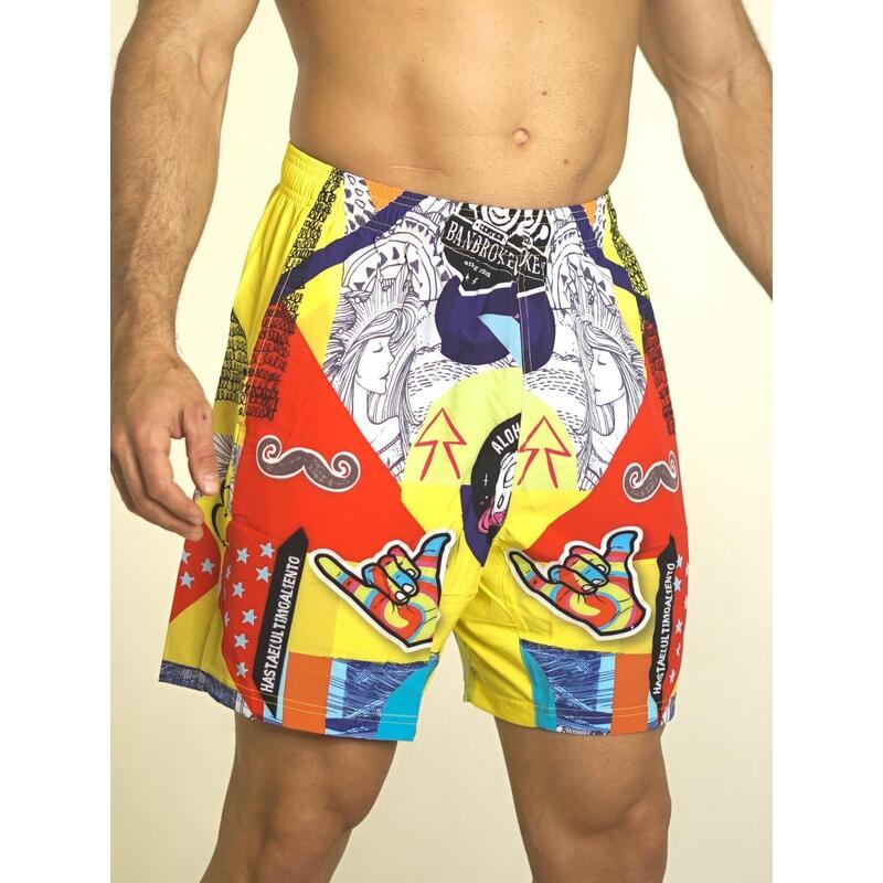 Pantalón Corto Hombre Banbroken RIO multicolor amarillo
