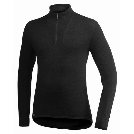 Woolpower Merino Base Layer Zip Rollkragenpullover 200 - Schwarz