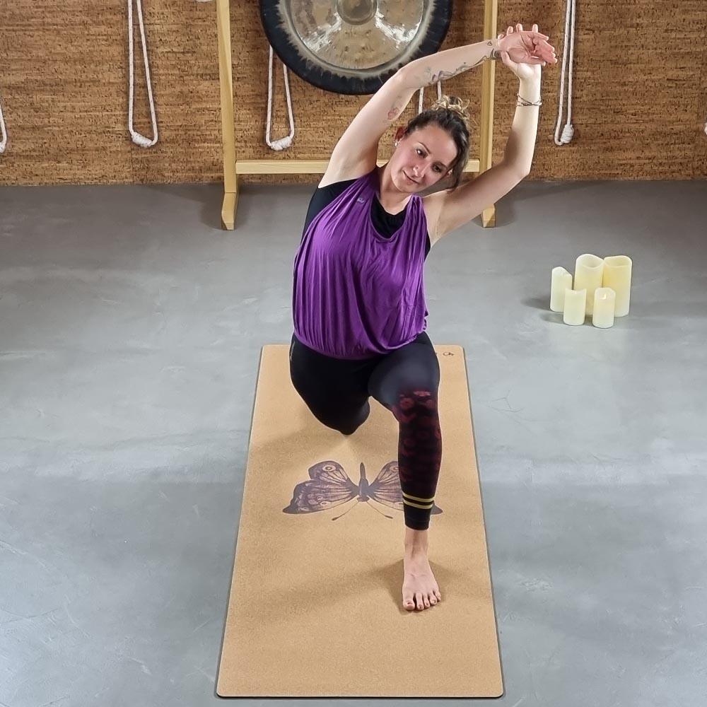 Débardeur de yoga flow brassière intégrée fushia 4/5