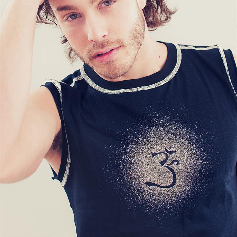 Achamana - Débardeur De Yoga Et Pilates Homme Coton Prémium, Vêtement Yoga Homme Symbole Om - T-shirt Sans Manche - Noir - 42 M/l - Decathlon