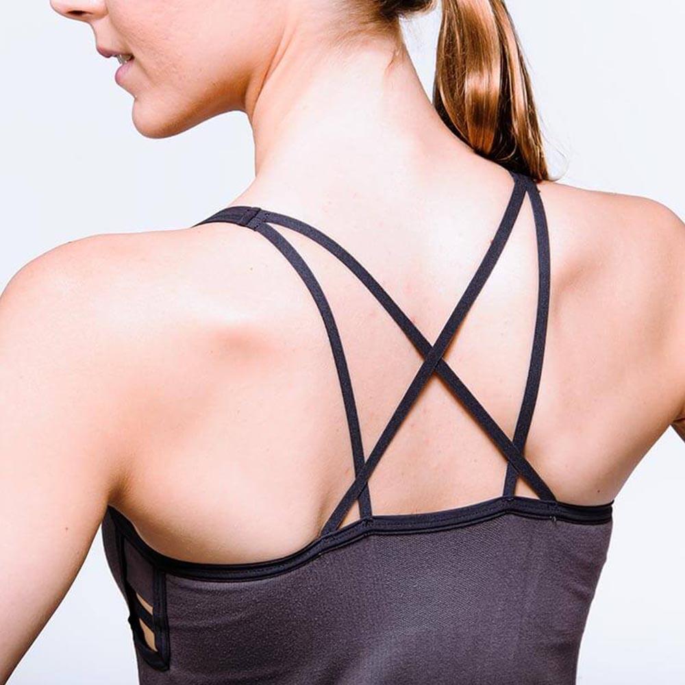 Haut de yoga sans couture Bambou soutien intégré - T-shirt yoga anti humidité 3/5