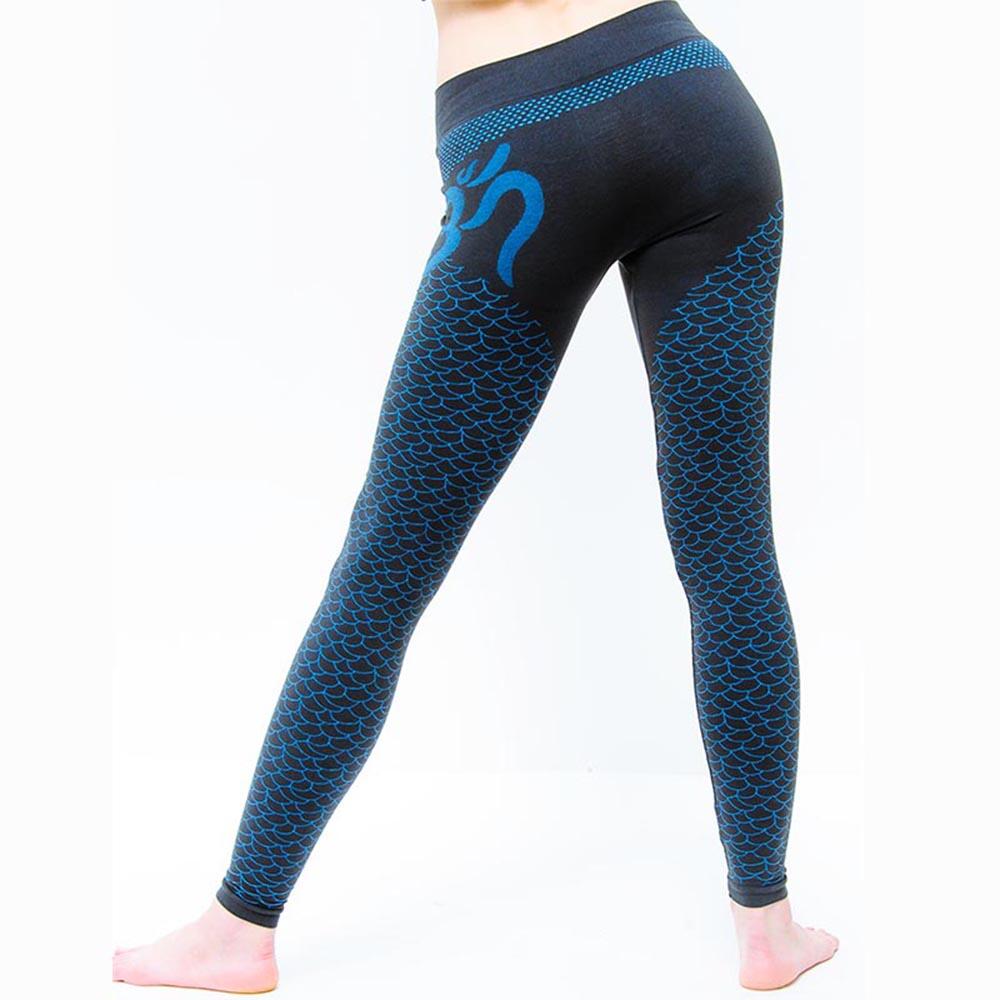 Legging yoga Om sans couture taille haute jambe longue 70% coton bio anti sueur 3/5