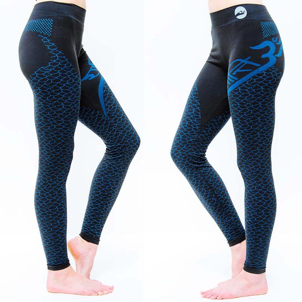 Legging yoga Om sans couture taille haute jambe longue 70% coton bio anti sueur 1/5