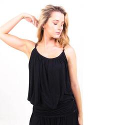 Haut de yoga flow ample - T-shirt yoga femme soutien intégré - Noir