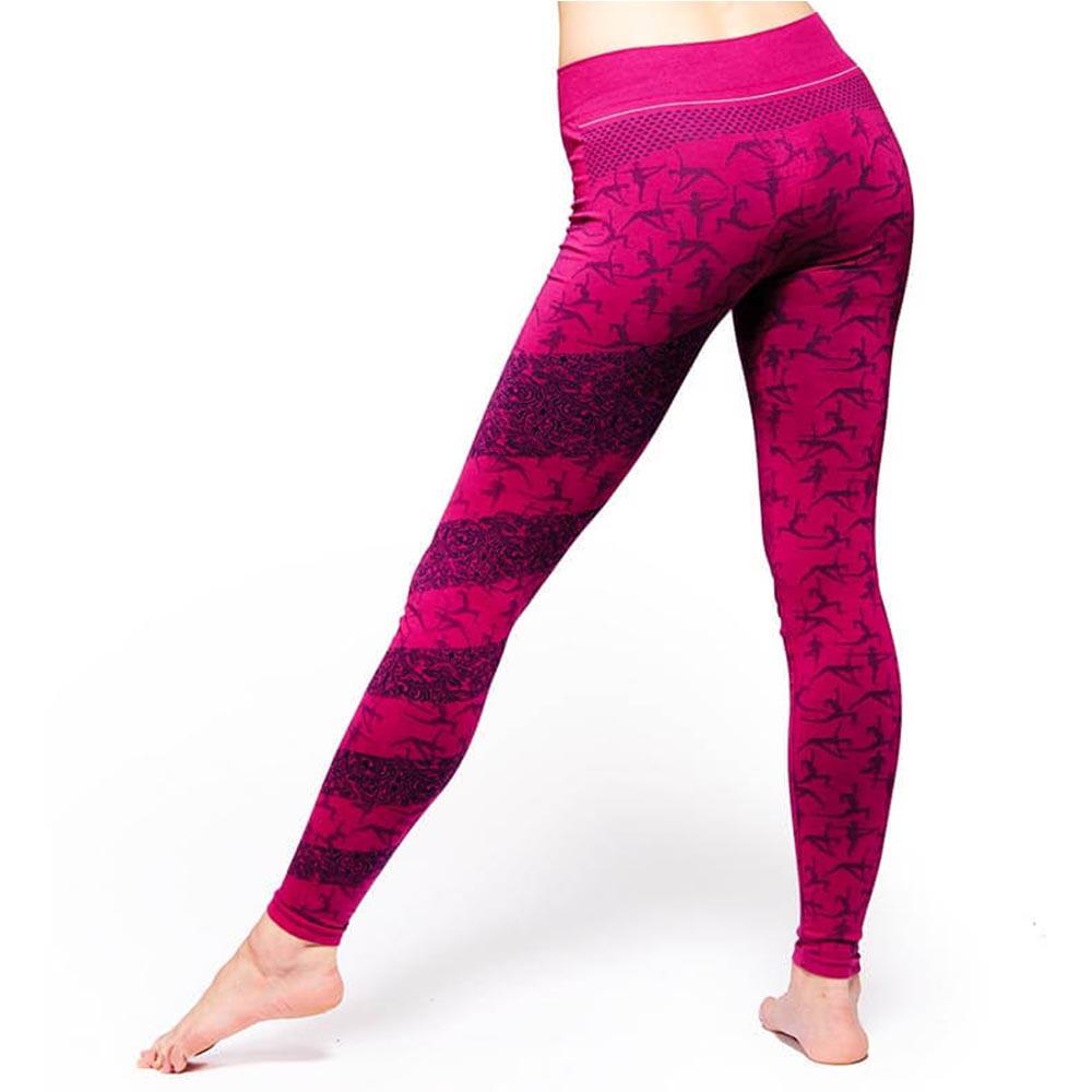 Legging yoga sans couture taille haute jambe longue 70% coton bio anti sueur Yog 4/5
