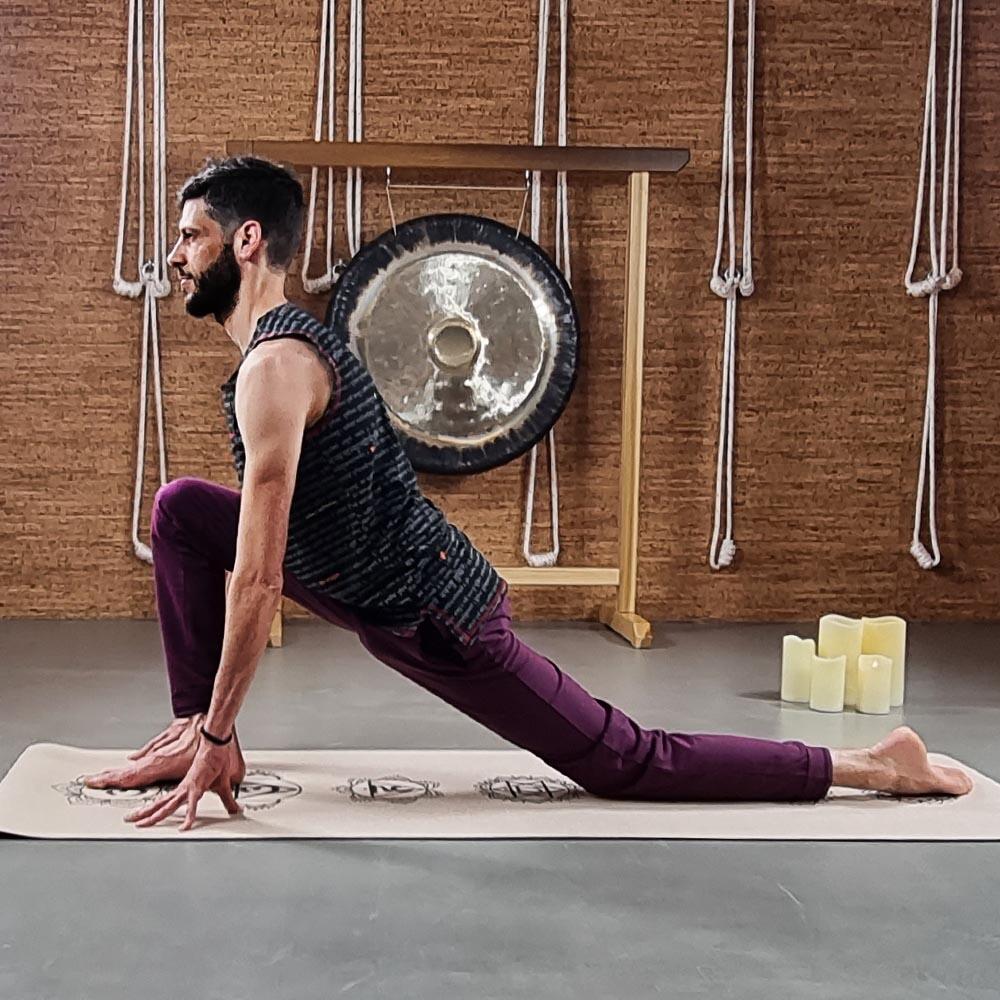 Pantalon de Yoga Homme Slim Fit - Vêtement yoga homme coton prémium Prune 4/7