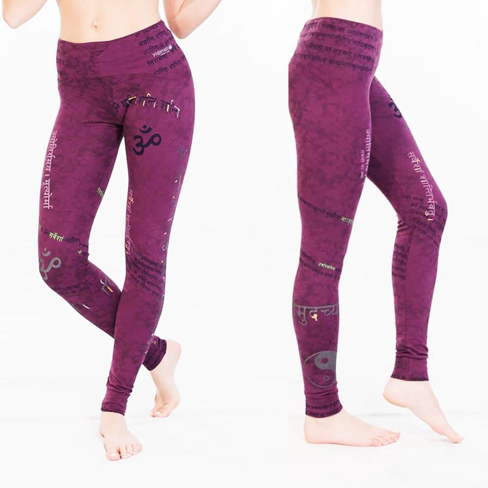 Legging yoga et Pilates Taille haute - Om Tryambakam mantra 1/5