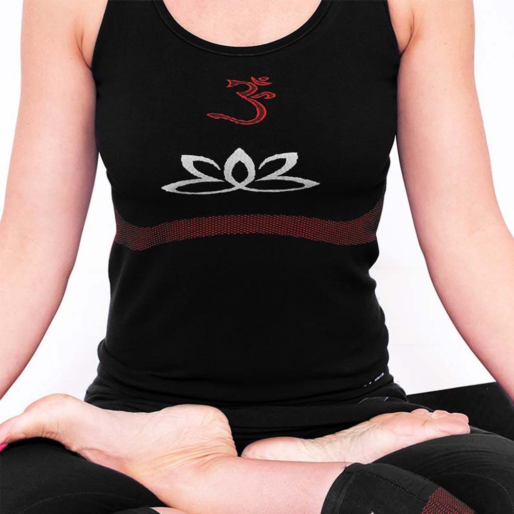 Débardeur yoga, sans coutures 70% coton bio, Haut de yoga soutien intégré noir 4/5