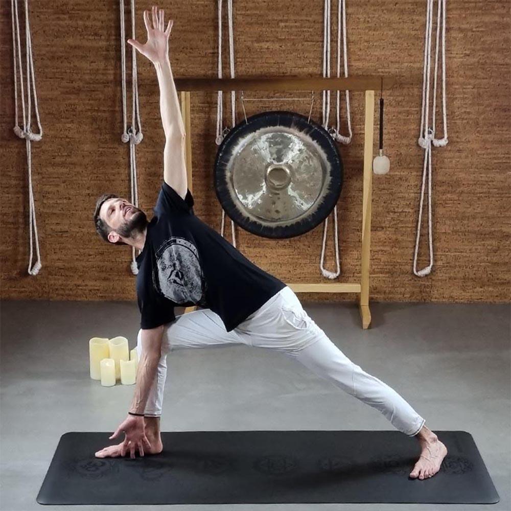 T-shirt yoga homme Coton éco-conçu et modal - Vêtement yoga homme Om tibétain 4/5