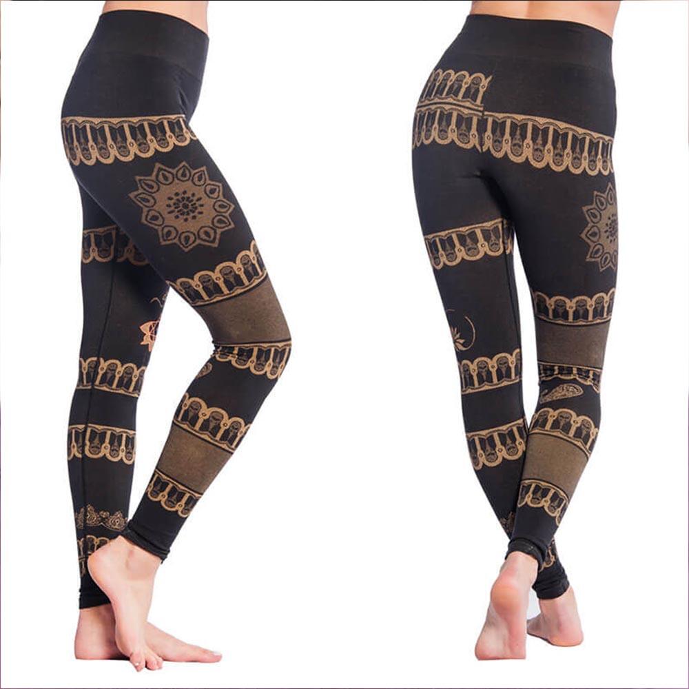 Legging yoga sans couture taille haute jambe longue 70% coton bio anti sueur 1/5