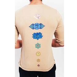 T-shirt yoga homme 100% coton premium extra doux 7 Chakras peints à la main