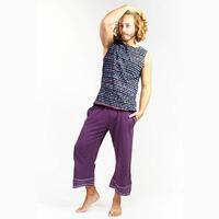 Pantalon yoga homme en chanvre biologique Prune - Vêtement yoga homme pantacourt