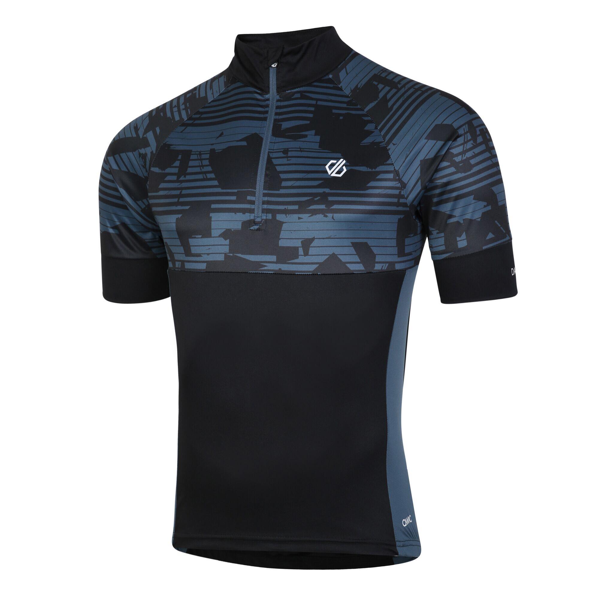 Stay The CourseII Men's Cycling 1/2 Zip Short Sleeve T-Shirt - Black Print 2/7