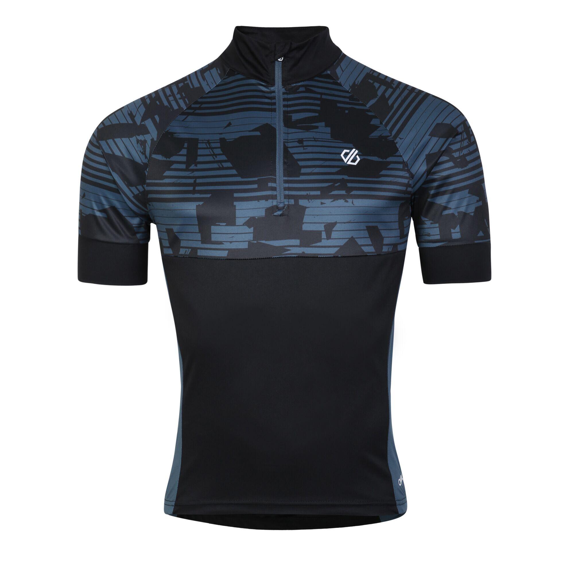 Stay The CourseII Men's Cycling 1/2 Zip Short Sleeve T-Shirt - Black Print 1/7