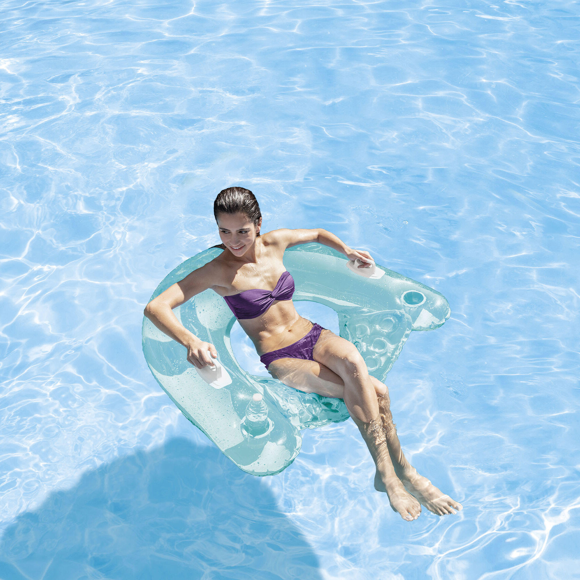 Cadeira flutuante insuflável Intex, laranja. 7/7