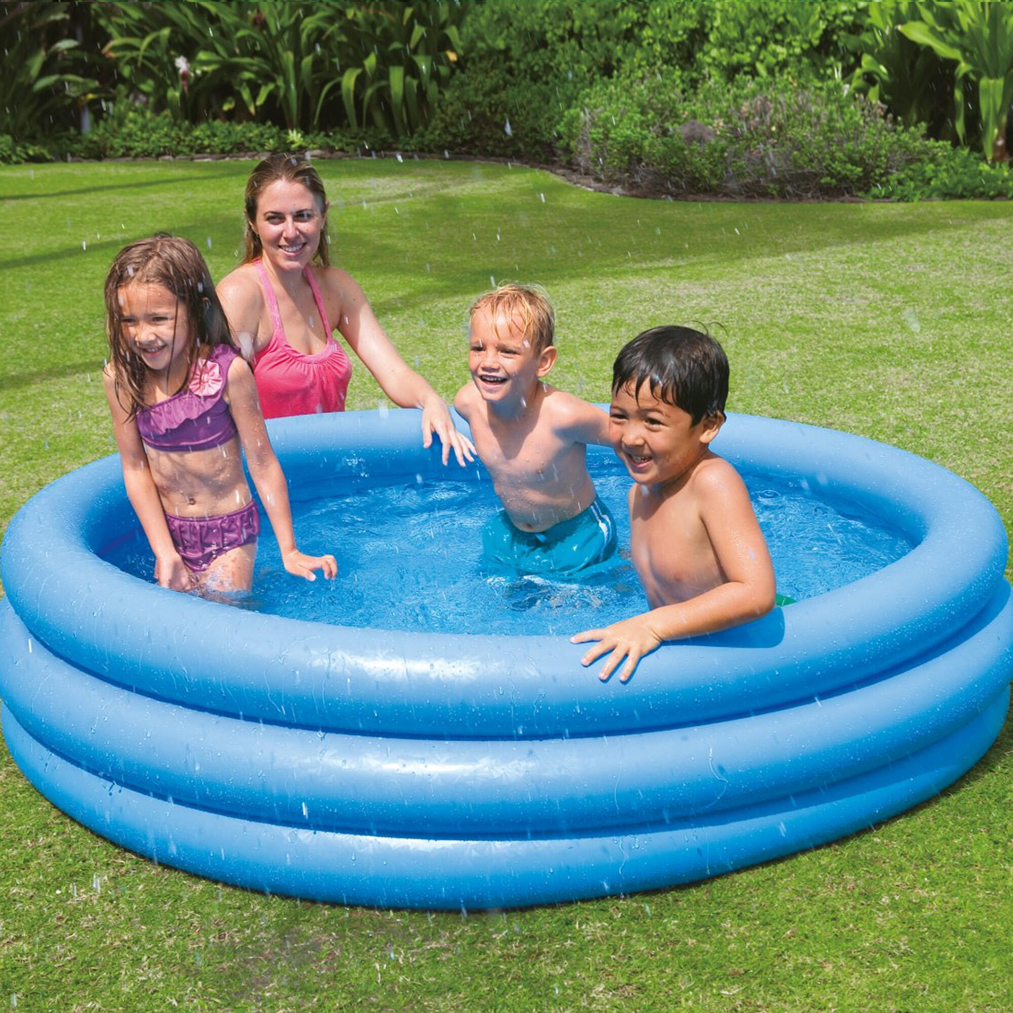 Intex 58446NP - Piscina Gonfiabile Crystal rotonda, 168x38 cm 2/6