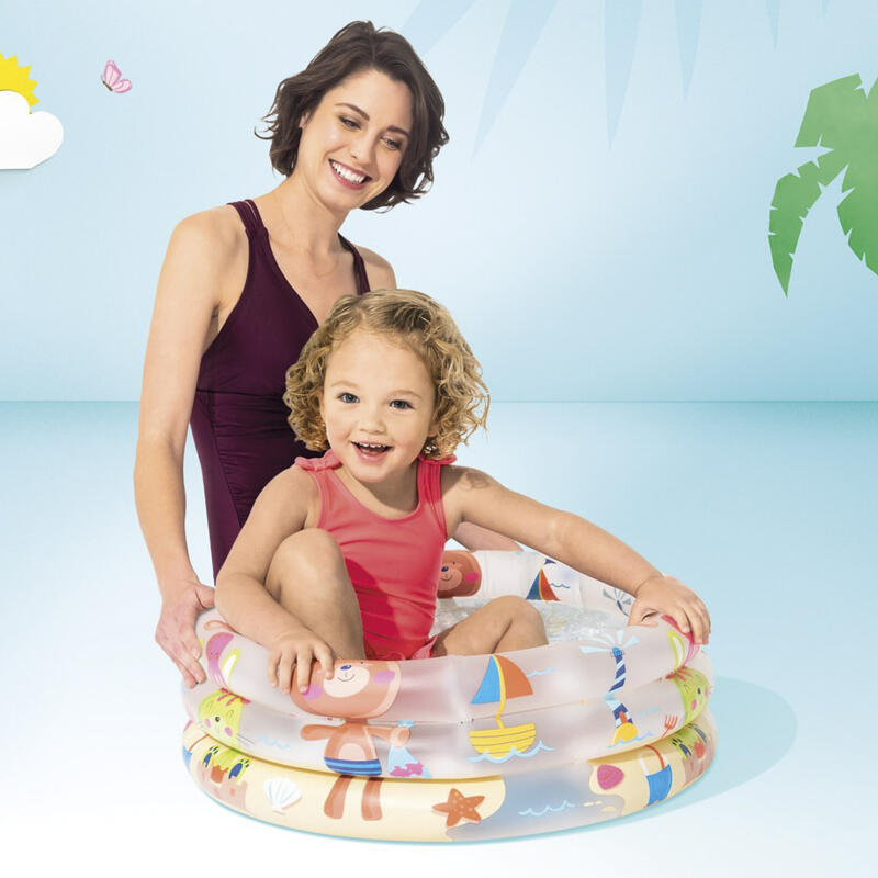 Intex 57106NP - Piscina Baby Pool, Tre anelli, Colori Assortiti, 61x22 cm