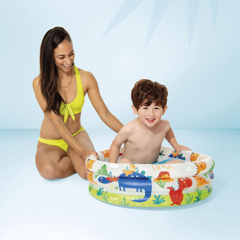 Intex 57106NP - Piscina Baby Pool, Tre anelli, Colori Assortiti, 61x22 cm